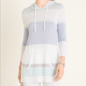 Chico’s Zenergy Knit Pullover Striped Hoodie